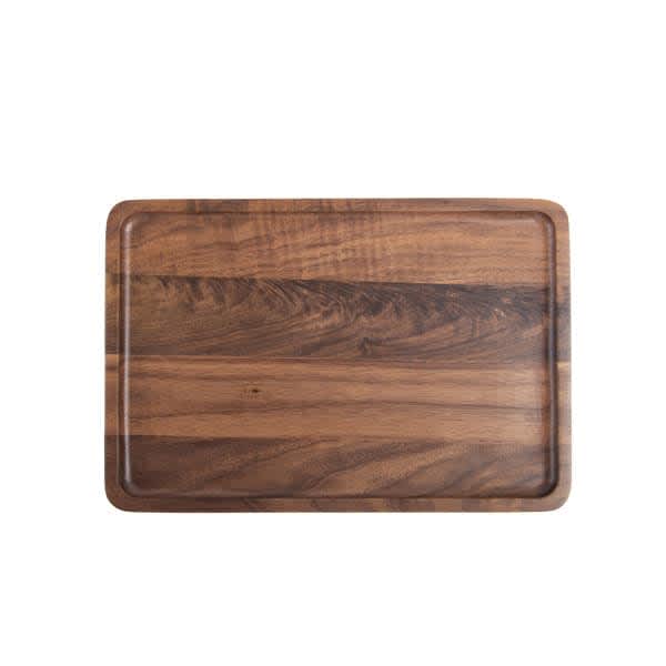 A black walnut wood serving tray with a smooth, natural finish and rounded edges. Black Walnut Wood Serving Tray - Image 1
