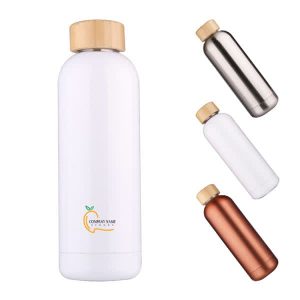 500ml Small Mouth Vacuum Water Bottle With Bamboo Lid
