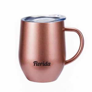 12 oz. Stainless Steel Wine Tumbler With Handle