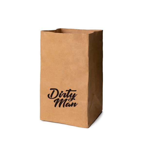 A brown paper bag with a kraft texture and a logo on the front. The bag is extra large and designed for custom use. Extra Large Custom Vegetable Kraft Paper Bag - Image 1
