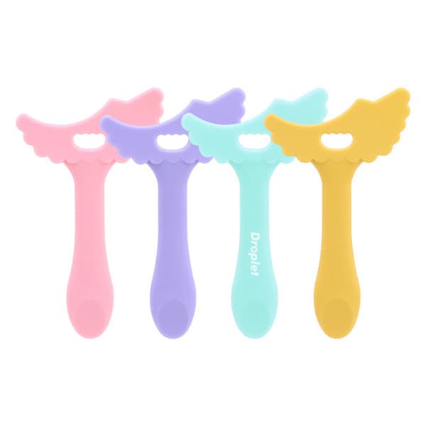 A set of four multifunctional silicone makeup applicators in pink, purple, blue, and yellow, each with a whimsical design. Multifunctional Silicone Eye Makeup Auxiliary - Image 1