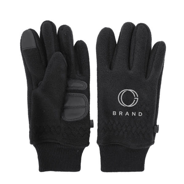 Black outdoor sports riding gloves featuring a grip pattern and a logo on the wrist area. Outdoor Sports Riding Gloves - Image 1