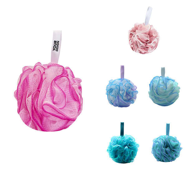 A collection of large shower balls in pink, blue, and turquoise, featuring a hanging loop for convenience. Large Shower ball - Image 1