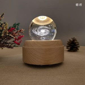 LED Night Light Crystal Ball Music Box