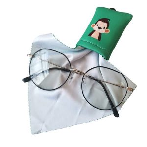 Microfiber Glasses Cloth With Pouch Carabiner
