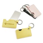 Rotating Credit Card Mirror With PU Leather Holder