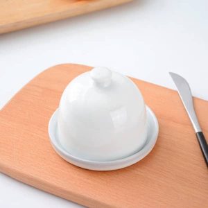 White Porcelain Cake Stand With Dome