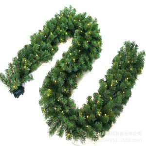 Christmas Rattan Garland With Lights
