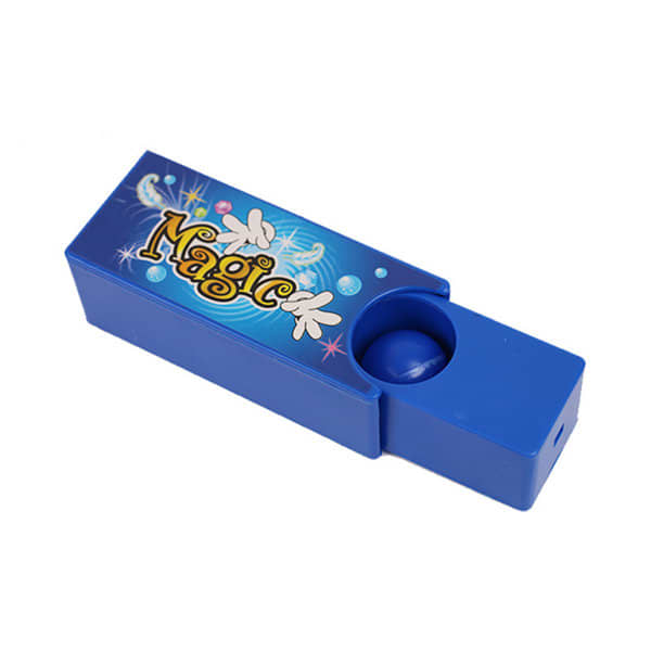 A blue magic box with a rounded opening, featuring colourful designs and a logo. Halloween Changeable Magic Box - Image 1