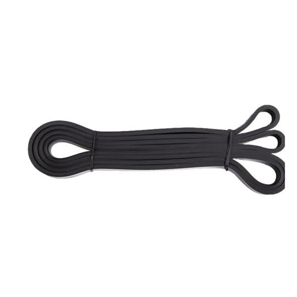 A set of custom heavy duty resistance bands in black, neatly bundled with loops at each end. Custom Heavy Duty Resistance Band - Image 1