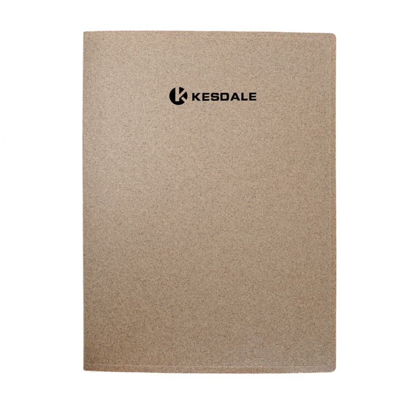 A wheat straw file folder in a neutral beige colour, featuring a logo on the front. Wheat Straw File Folder - Image 1