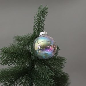 7cm Clear Iridescent Plastic Ball Ornament