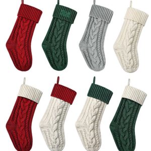 Large Cable Knitted Christmas Stockings