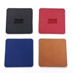 4 Packs PU Leather Coasters