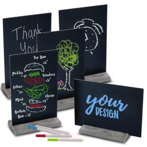 Tabletop Chalkboard Signs With Wood Base